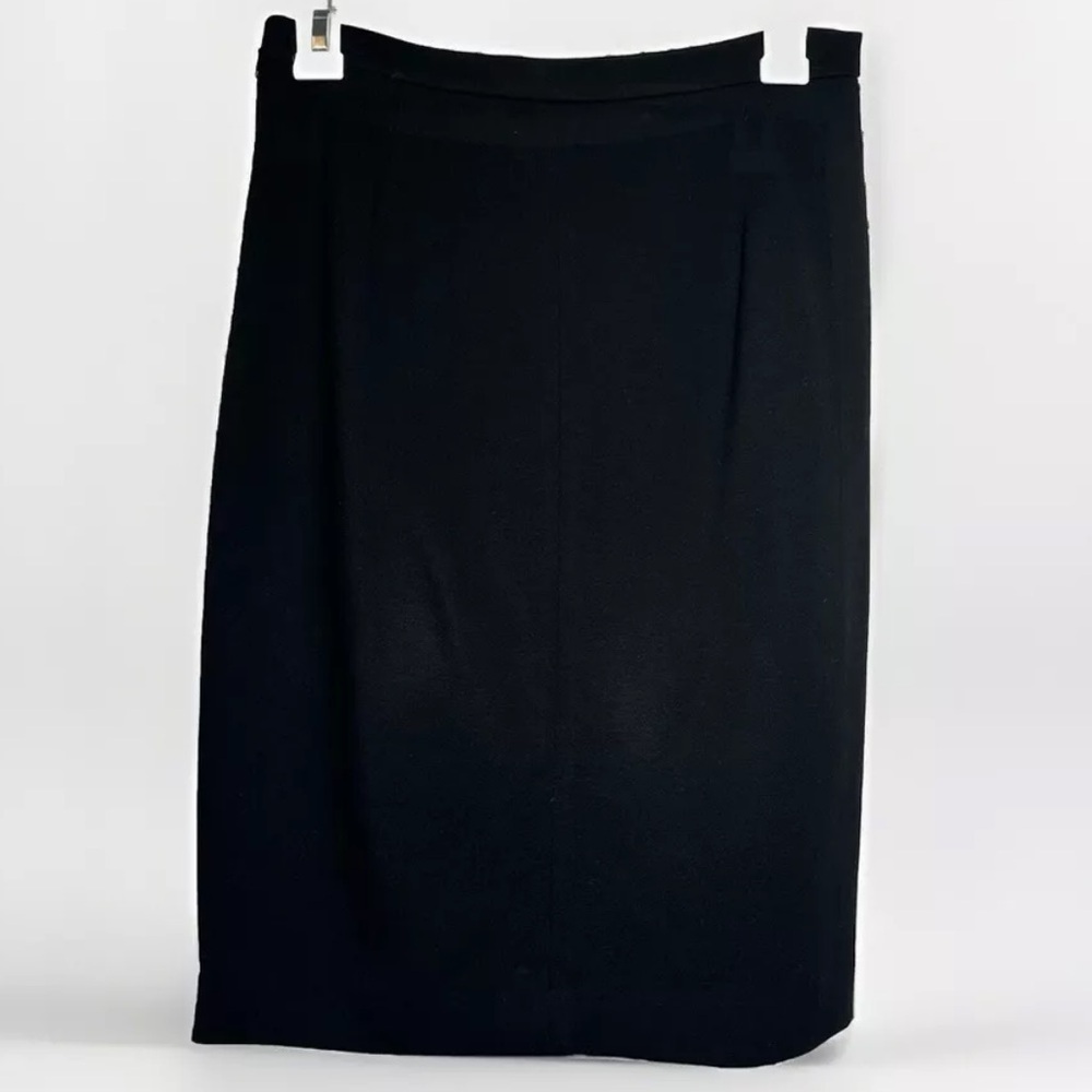 Diane Von Furstenberg DVF Pencil Skirt Kimmie Sz 6 Black Stretch Side Zip Career